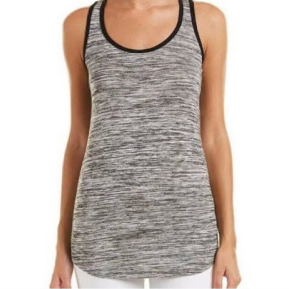 CAbi Horizontal Space Dye Marled Racer Back Tank Top